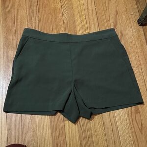 LOFT High Waist Dark Green Shorts